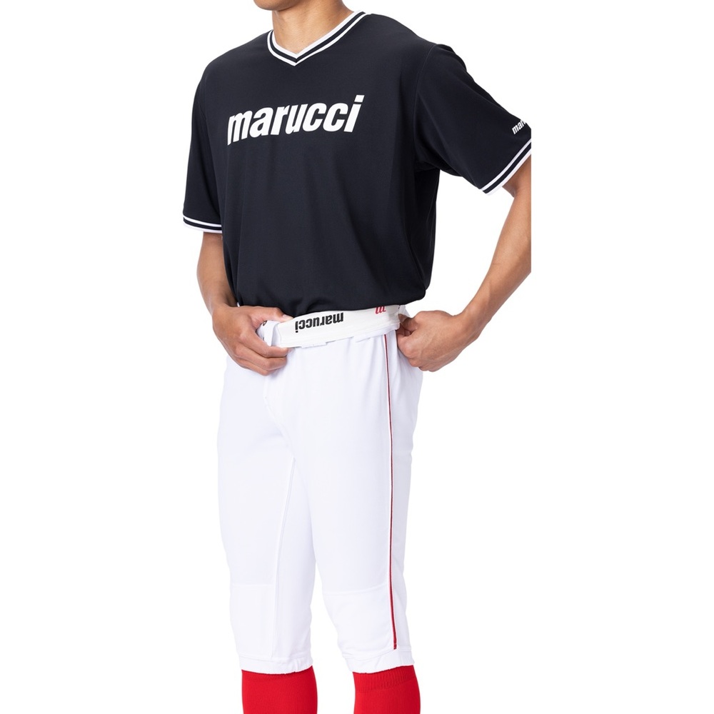 MARUCCI NWT White Piped Tapered Short Baseball Pants M